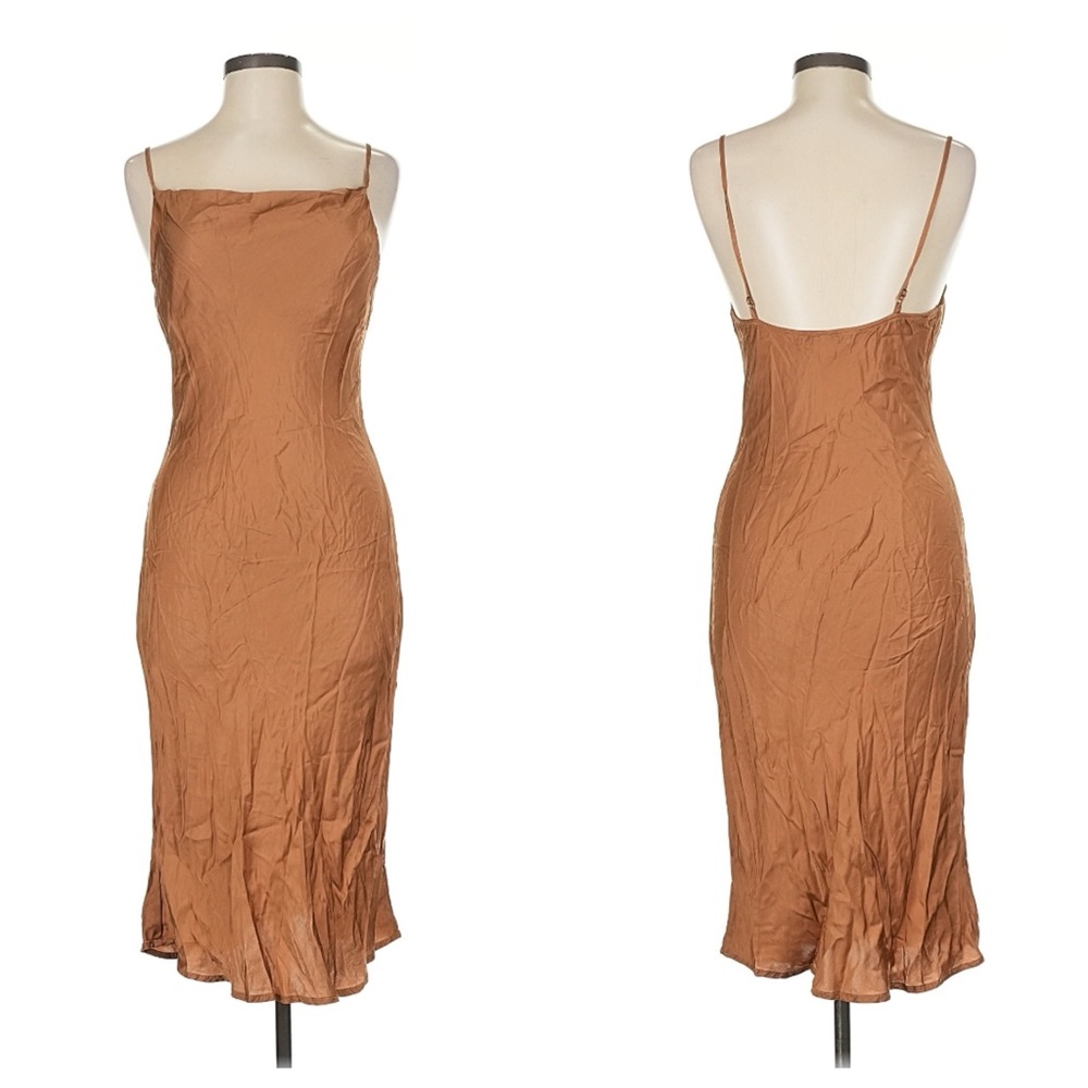 Young fabulous & broke - Elegant Tan brown Sleeveless Dress - sz Medium